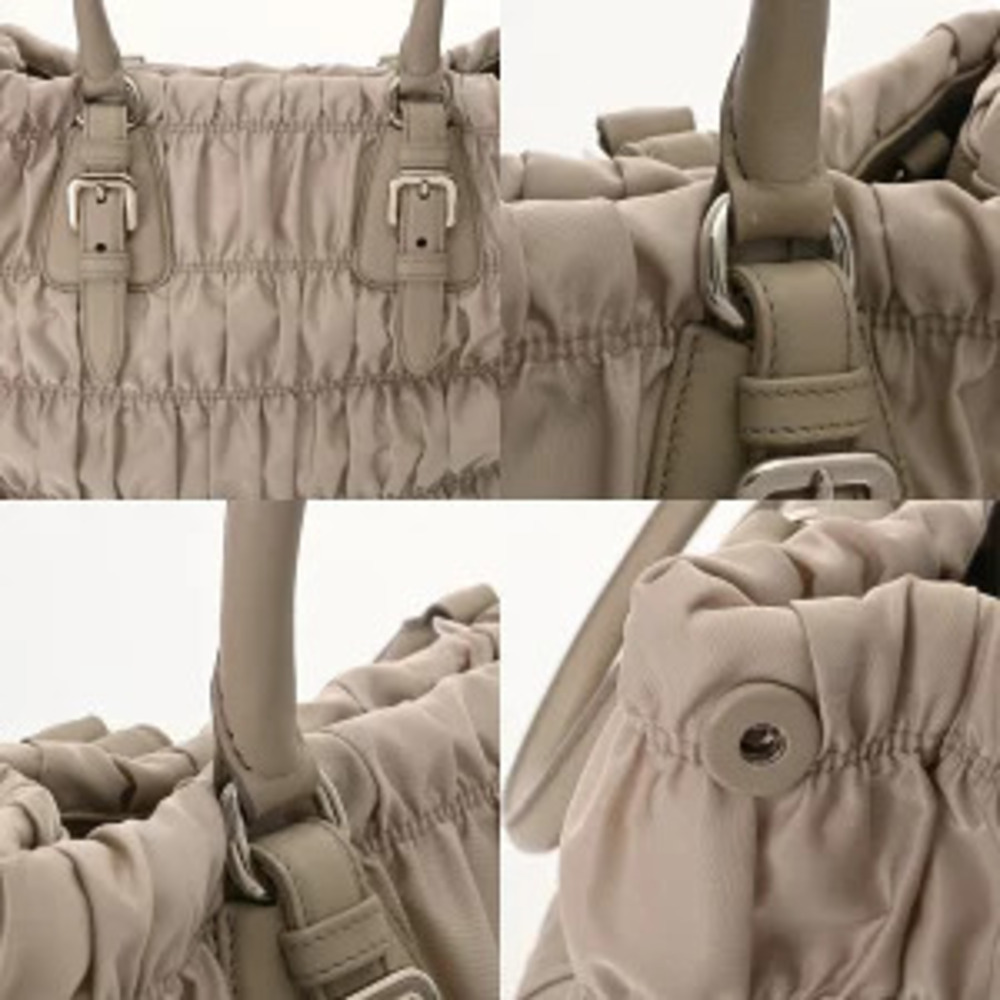 Prada Gaufre Tessuto leather convertible tote Beige Tan - Picture 7 of 9